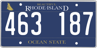 RI license plate 463187