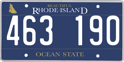 RI license plate 463190