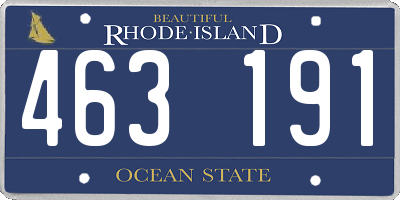 RI license plate 463191