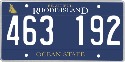 RI license plate 463192