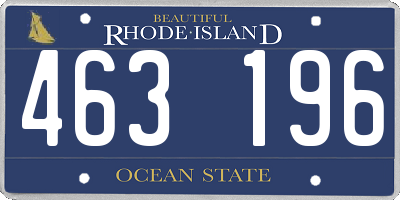 RI license plate 463196