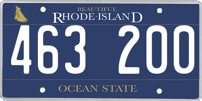 RI license plate 463200