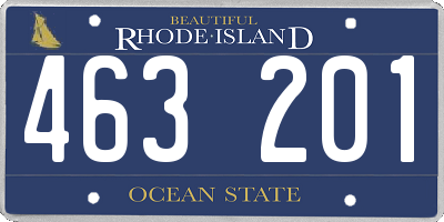 RI license plate 463201
