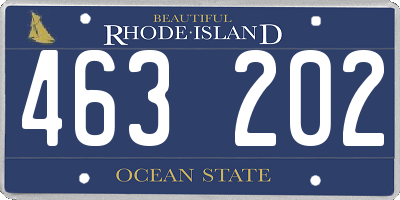 RI license plate 463202