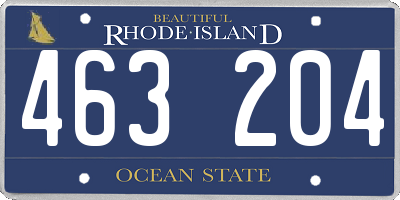 RI license plate 463204