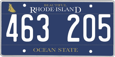 RI license plate 463205