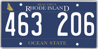 RI license plate 463206