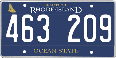RI license plate 463209