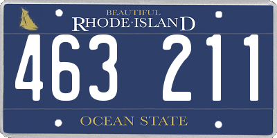 RI license plate 463211