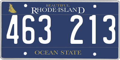 RI license plate 463213