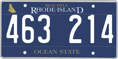 RI license plate 463214