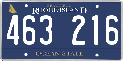 RI license plate 463216