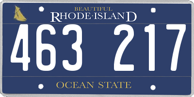 RI license plate 463217