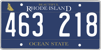 RI license plate 463218