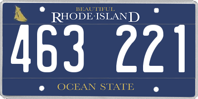 RI license plate 463221