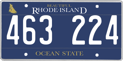 RI license plate 463224