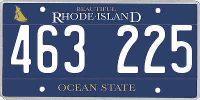 RI license plate 463225