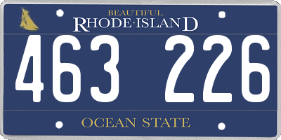RI license plate 463226