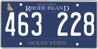 RI license plate 463228