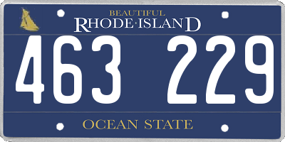 RI license plate 463229