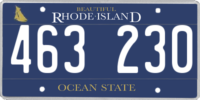 RI license plate 463230