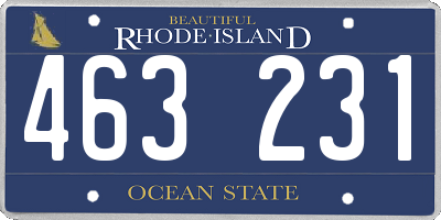 RI license plate 463231