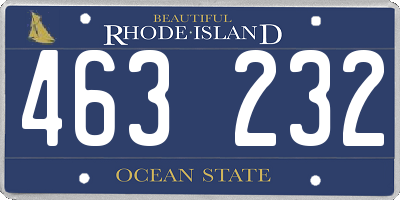 RI license plate 463232