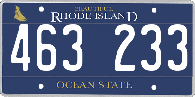 RI license plate 463233