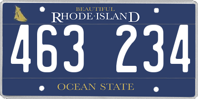RI license plate 463234