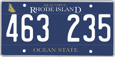 RI license plate 463235