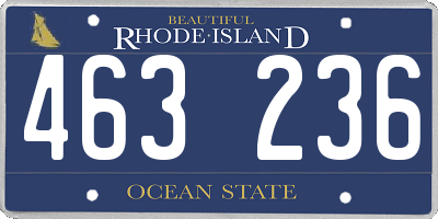 RI license plate 463236