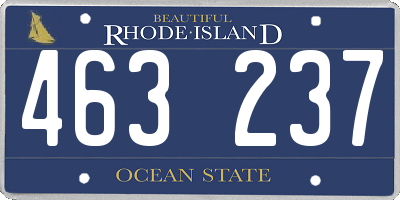 RI license plate 463237