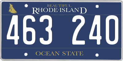 RI license plate 463240