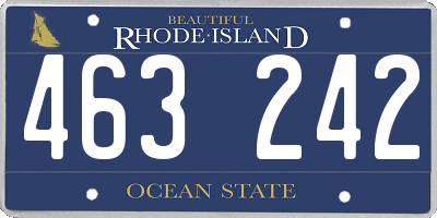 RI license plate 463242