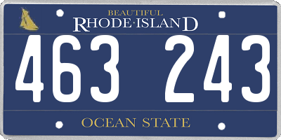 RI license plate 463243