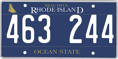 RI license plate 463244