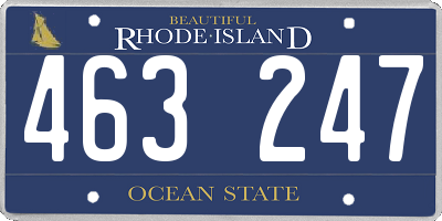 RI license plate 463247