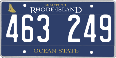 RI license plate 463249