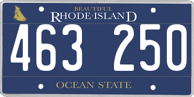 RI license plate 463250