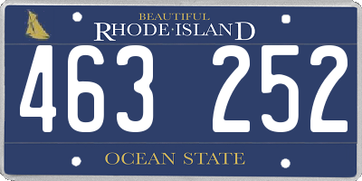 RI license plate 463252