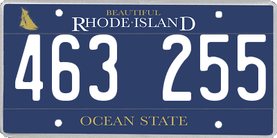 RI license plate 463255
