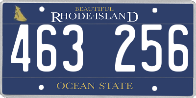 RI license plate 463256