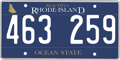 RI license plate 463259