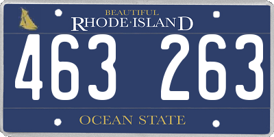 RI license plate 463263