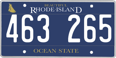 RI license plate 463265