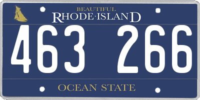 RI license plate 463266