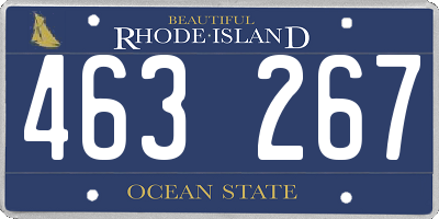 RI license plate 463267
