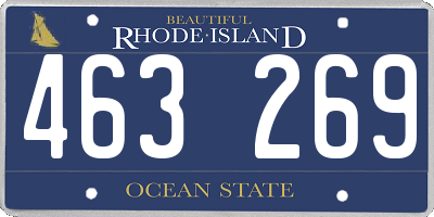 RI license plate 463269