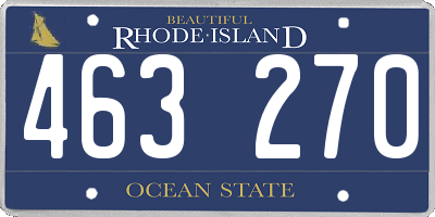 RI license plate 463270