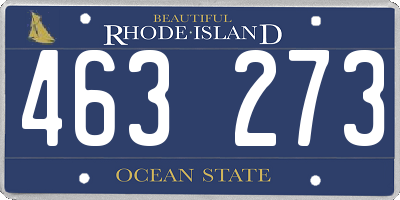 RI license plate 463273